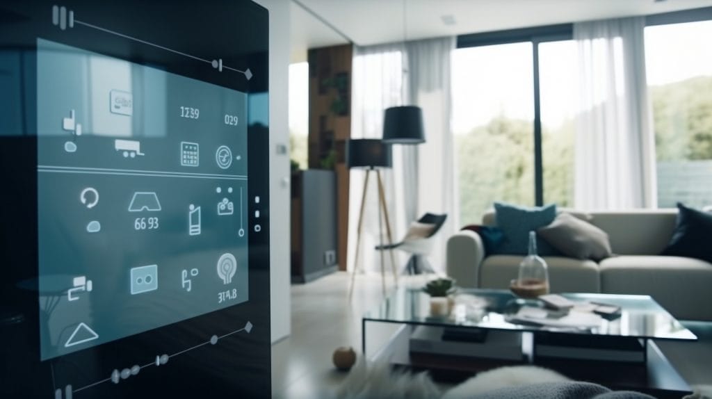Future concept, Generative AI, smart house control system with a