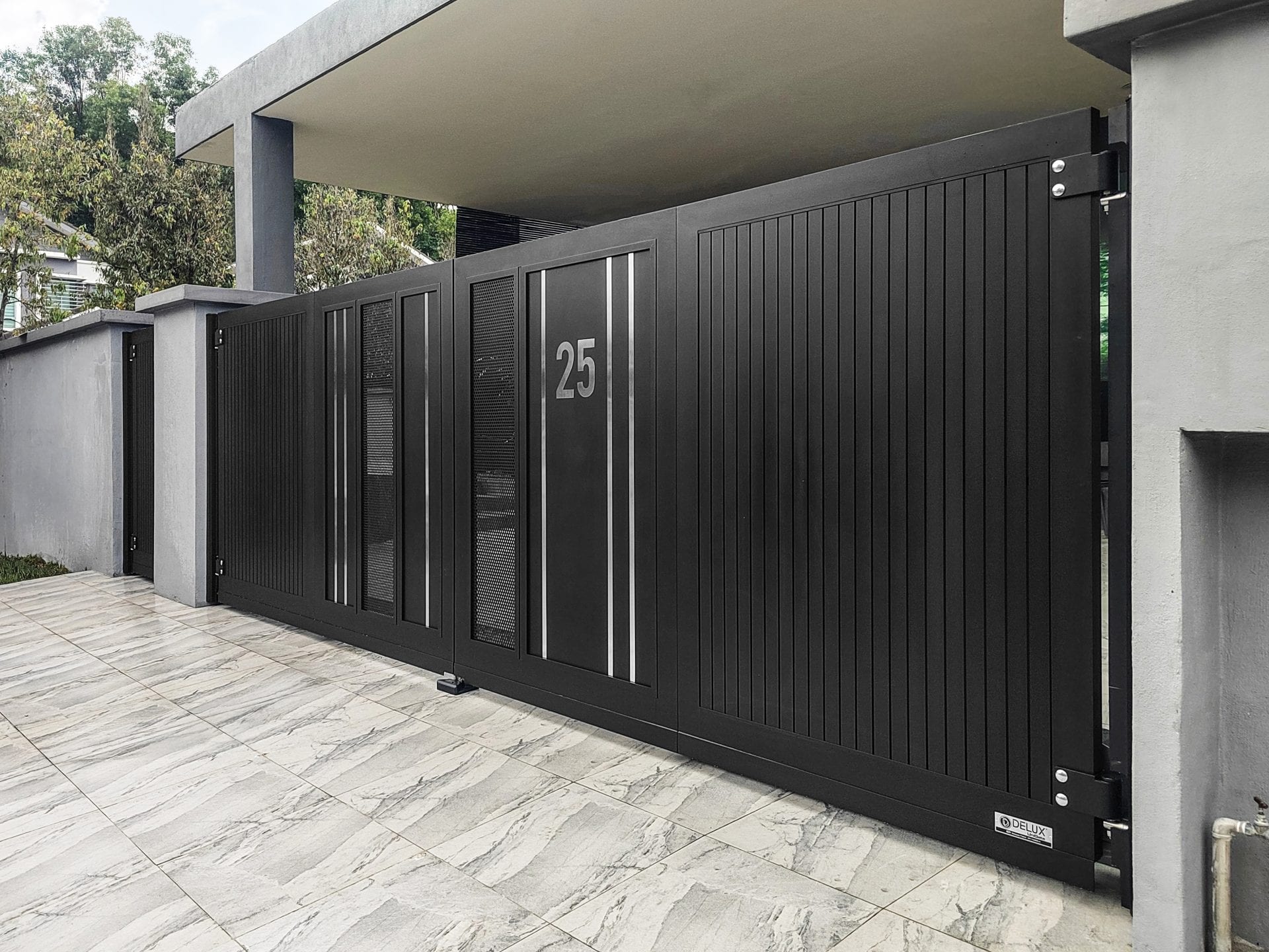 Trackless folding gate Trackless autogate Folding gate Malaysia Aluminium gate Malaysia Delux autogate Unigate Autogate Malaysia Unigate Malaysia Trackless gate Malaysia Aluminium gate supplier Malaysia Aluminium auto gate Autogate price Autogate system price Trackless autogate malaysia price Autogate malaysia price Aluminium gate suppliers Stripe 1
