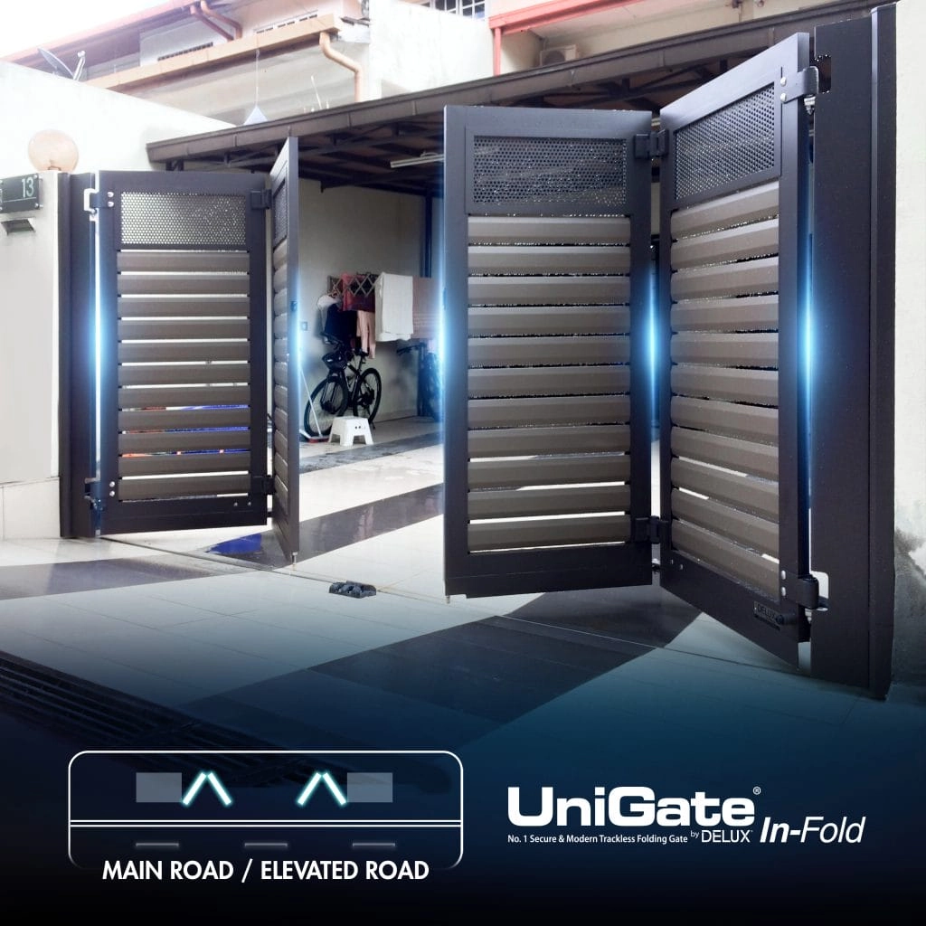 Fully Aluminium Trackless Folding Autogate UniGate In-Fold