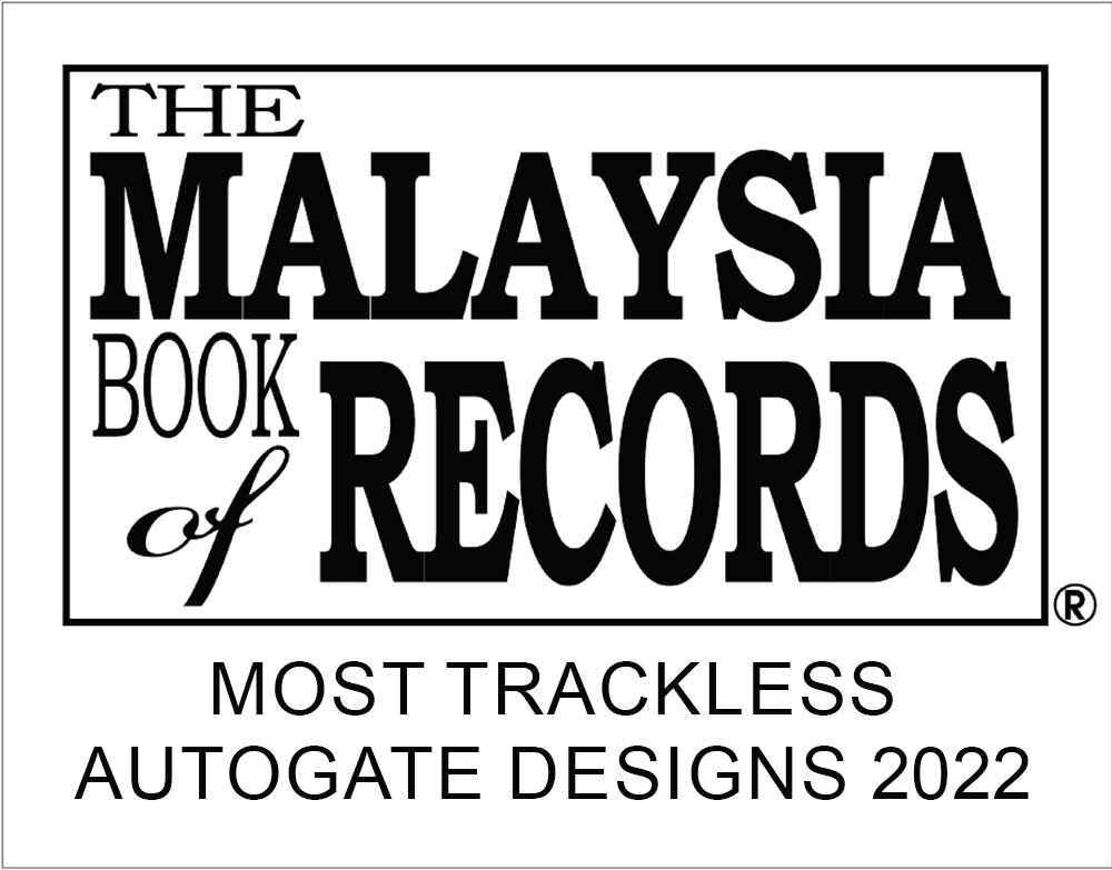 Malaysia Book of Record 2022 Logo Most Trackless Autogate Designs