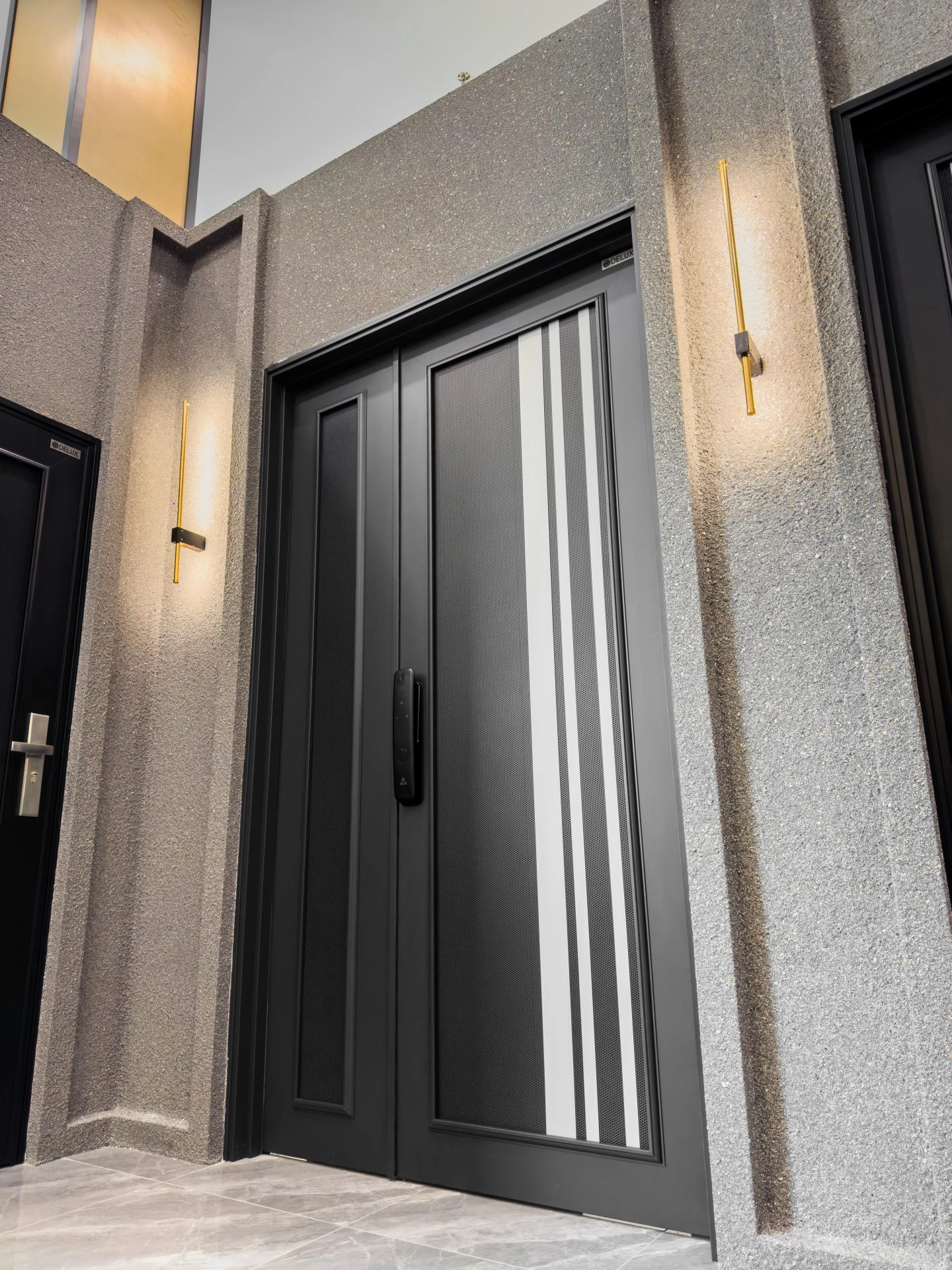 Security door Malaysia Aluminum door Luxury security door Delux security door price Aluminium security door Alutechdoor Security door design for home Best safety door Best security door malaysia Modern security door Security door design One and Half Door DT906P