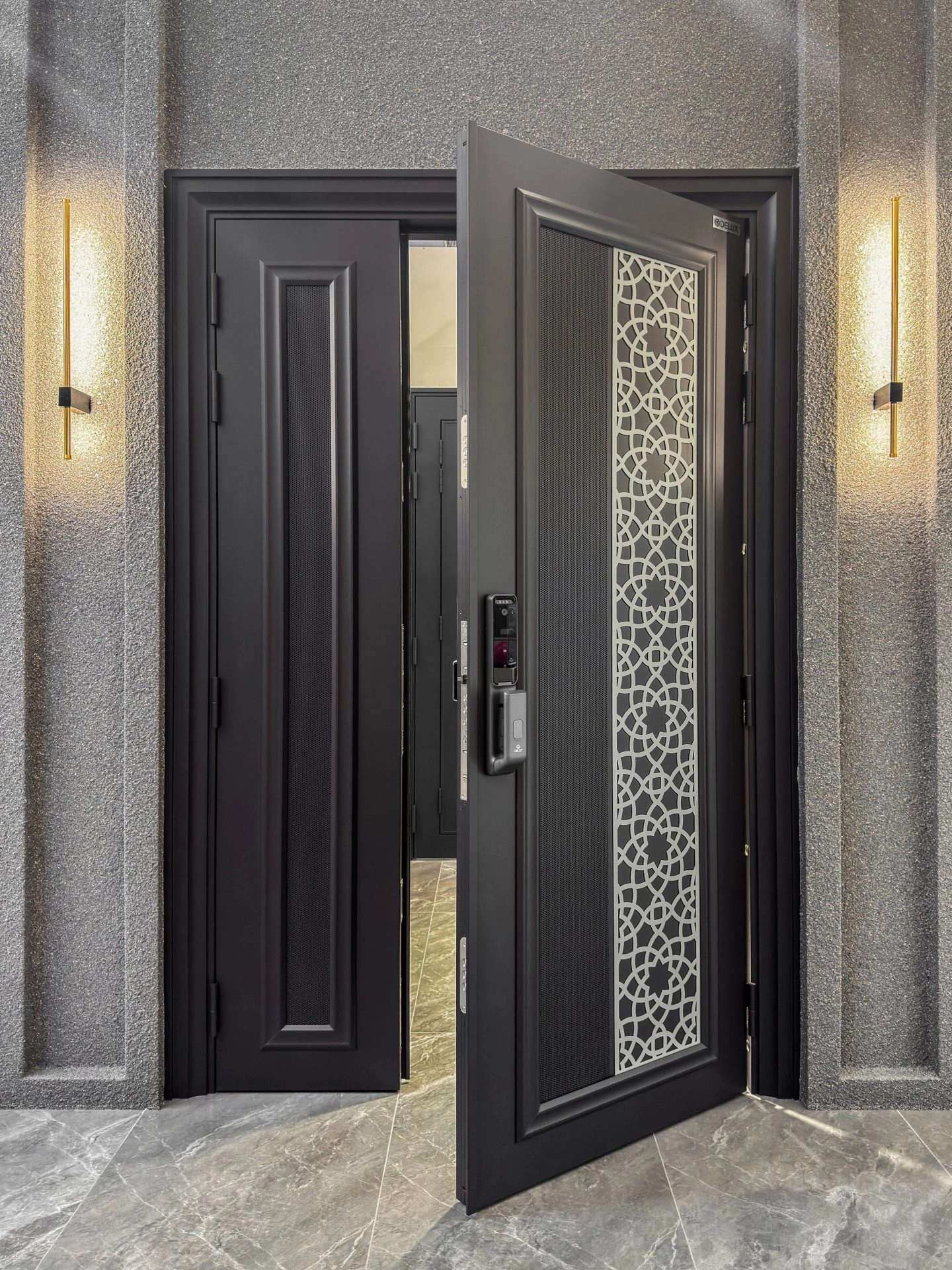 Security door Malaysia Aluminum door Luxury security door Delux security door price Aluminium security door Alutechdoor Security door design for home Best safety door Best security door malaysia Modern security door Security door design One and Half Door DT613