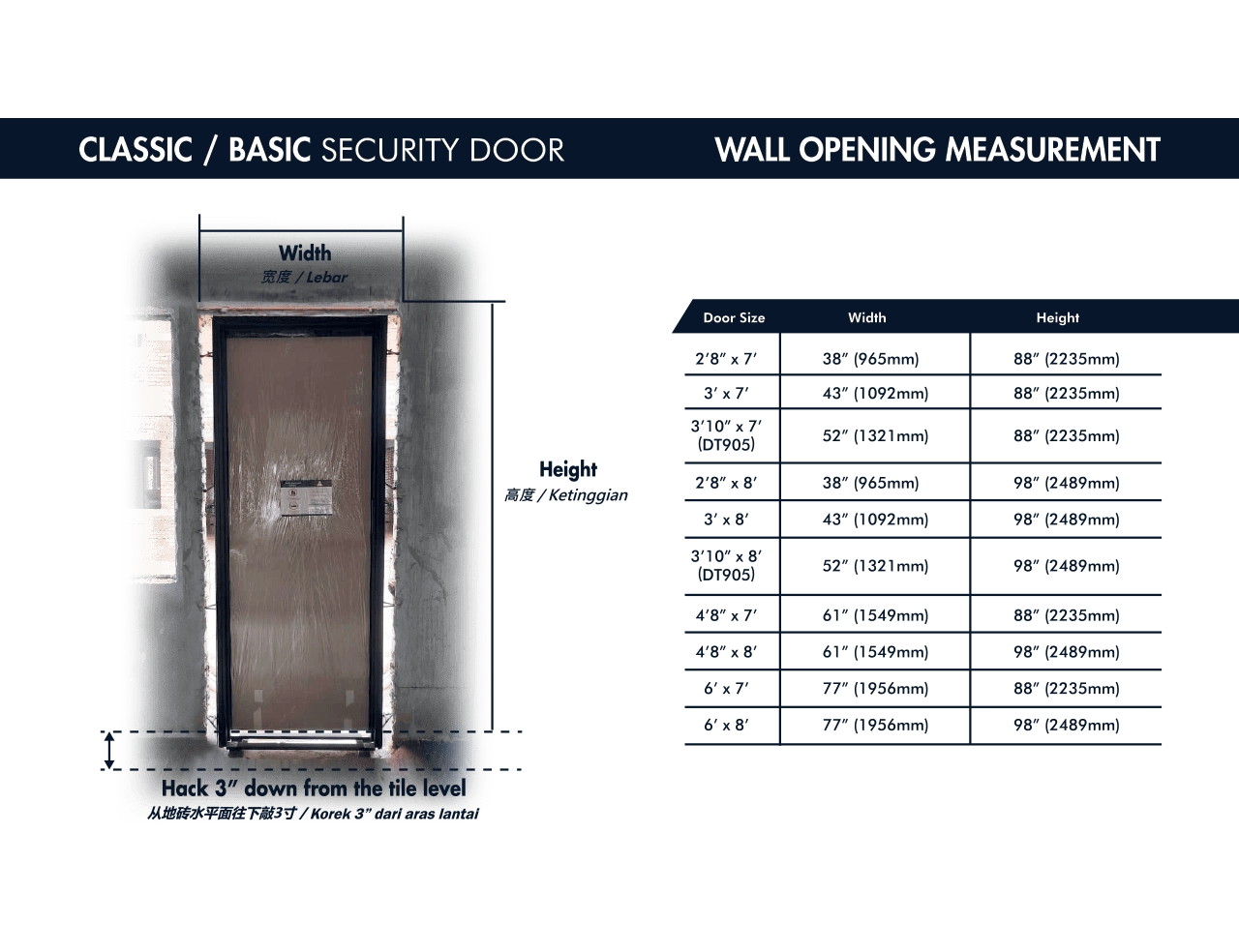 classic wall opening