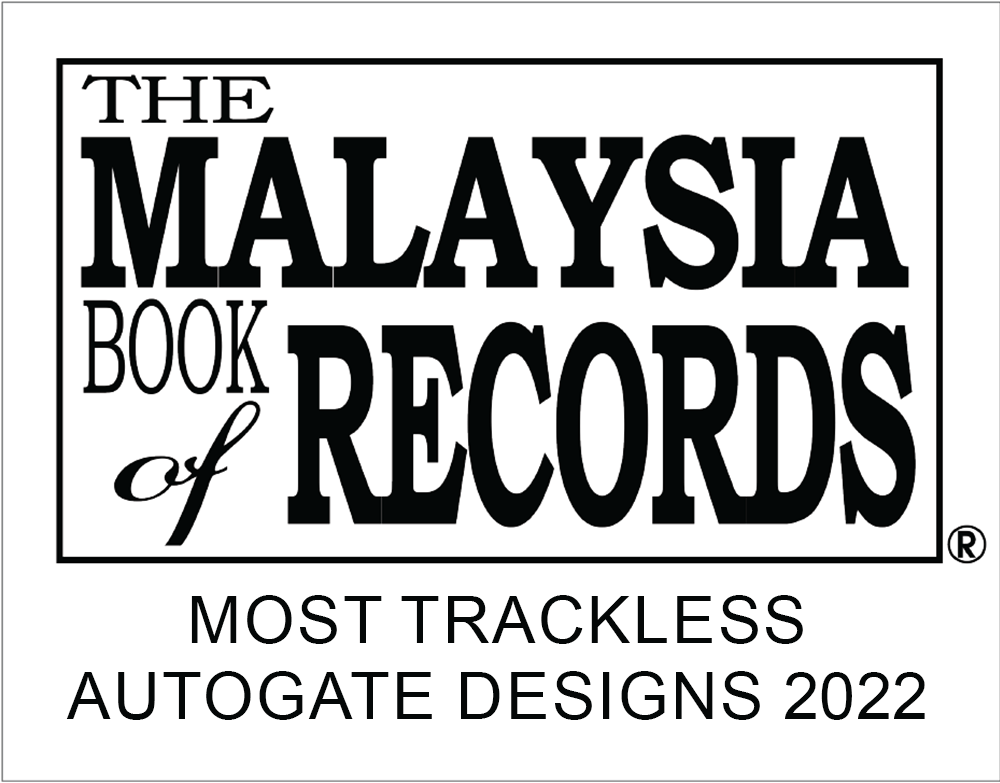 Malaysia Book of Record 2022 Logo Most Trackless Autogate Designs