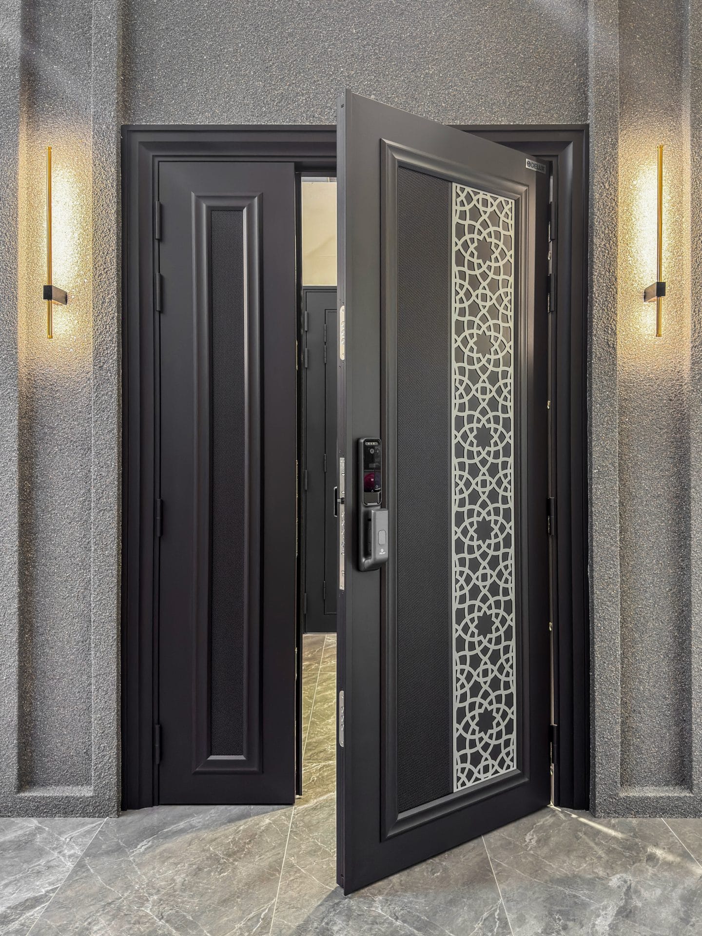 Security door Malaysia Aluminum door Luxury security door Delux security door price Aluminium security door Alutechdoor Security door design for home Best safety door Best security door malaysia Modern security door Security door design One and Half Door DT613